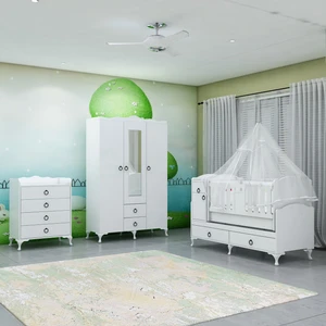 Garaj Home Sude Asansörlü Bebek Odası Takımı - Yatak ve Uyku Seti Kombinli