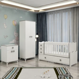 Garaj Home Melina Yıldız 2 Kapaklı Bebek Odası Takımı - Gri