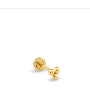 Milet Kuyumculuk MİLET 14 Ayar Altın Tragus Üçtop Küpe