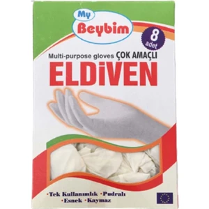 My Beybi Lateks Pudralı Eldiven 8 Li Paket
