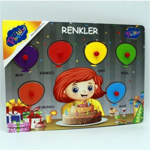 Onyıl Oyuncak 5760068 Ahşap Tutmalı Puzzle-Renkler Pastacı Kız