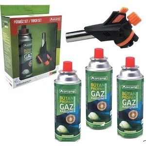 Orgaz Çakmaklı Turbo Torch Pürmüz ve 4 Adet Kartuş