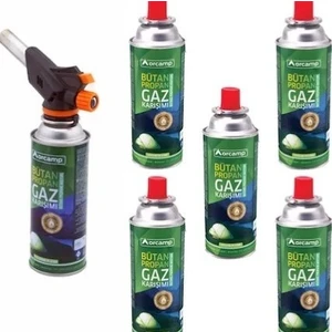 Orgaz Kamp Kartuş Tüp 227 gr Çakmaklı Pürmüz Set 6'lı