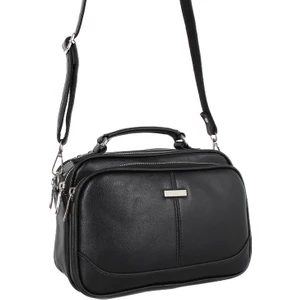 1381 Siyah Suni Deri Bayan El ve Çapraz Omuz Çantası