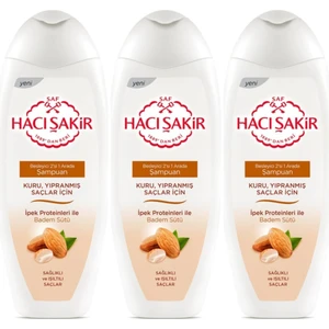 Hacı Şakir 2'si1 Arada Şampuan Badem Sütü 500 ml 3'lü Paket
