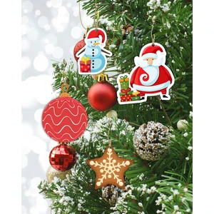Yılbaşı Ağaç Dekoru 4lü Mdf Set