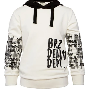 BRZ Collection Ekru Renk Baskılı Erkek Çocuk Kapüşonlu Sweatshirt