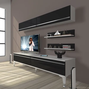 Eko 5 Mdf Std Silver Tv Ünitesi Tv Sehpası Beyaz Siyah