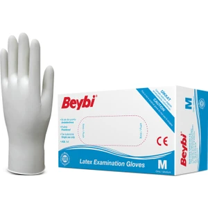 Latex Pudralı Tek Kullanımlık Muayene  Eldiven (100 Adet)
