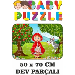 Elmalı Ağaç, Kırmızı Başlıklı Kız ve Kurt Dev Parçalı Eğlenceli Puzzle 50X70 cm Puzzle