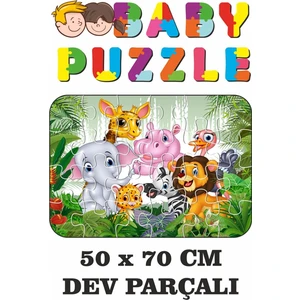 Sevimli Hayvanlar Dev Parçalı Eğlenceli Puzzle 50X70 cm Puzzle