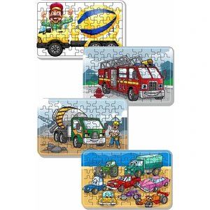 Çimento Arabası, Itfaiye, Arabalar 54 Parça Ahşap Puzzle