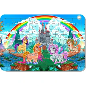 54 Parça Ahşap Puzzle Unicorn Kardeşler