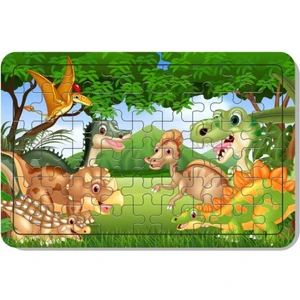 54 Parça Ahşap Puzzle Dinazor
