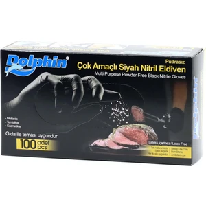 Çok Amaçlı Pudrasız Siyah Nitril Eldiven Extra Büyük Xl