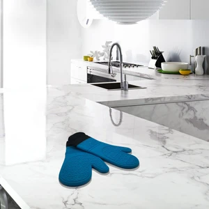 Ikili Silikon Fırın Eldiveni Mavi