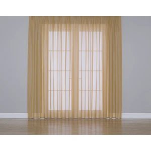 Gauze Fabric Design Kullanıma Hazır Sade Hardal Tül Perde (1'e 2.5 Orta Pile)