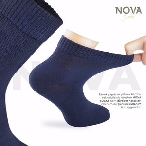 Nova Socks Kadın 4'lü Bambu Lastiksiz Sıkmayan Extra Rahat Şeker Çorabı / Çorap