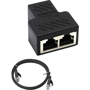 Splitter Adaptörü Lan Ağ Ethernet Genişletici Bağlayıcı Fiş + Lan Kablosu (Yurt Dışından)