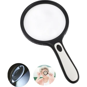 130 mm Büyük Lens El Büyüteç 3x 10X Aydınlatmalı Büyüteç Okuma Haritası Gazete Kolu Büyüteç Büyüteç (Yurt Dışından)