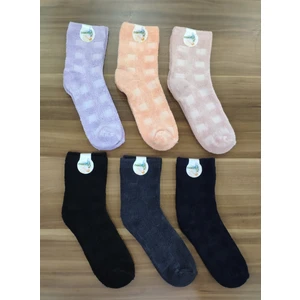 Bayan 6'lı Bambu Ters Havlu Yarım Konç Kışlık