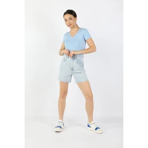 Kadın Soldurmalı Kot Şort