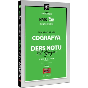 Yargı Yayınevi 2022 KPSS Genel Kültür  Tüm Adaylar Için Son Düzlük 5 ç Serisi Coğrafya El Yazısı Ders Notu
