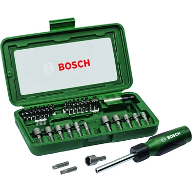 Bosch 46 Parça Tornavida Vidalama Lokma Uçlu Aksesuar Seti -