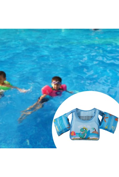 Homyl Çocuklar Yüzme Hayat Ceket Yelek Yüzmek Swim Trainer Yüzer Çocuk Havuzu Yelek Dinozor (Yurt Dışından)