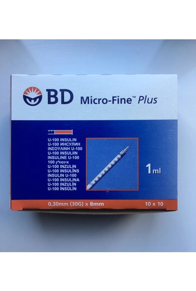 Bd Micro-Fine Insülin Enjektörü 1ml 1 Paket 100 Adet