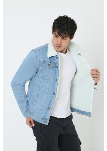 Erkek Içi Kürklü Kot Ceket