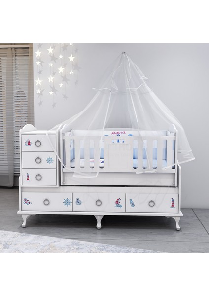 Elfin Denizci Büyünen Asansörlü Bebek Odası Takımı - Yatak ve Uyku Seti Kombinli fırsatları