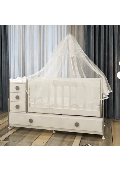 Melina Yıldız 4 Kapaklı Bebek Odası Takımı Gri- Yatak ve Uyku Seti Kombinli fiyatları