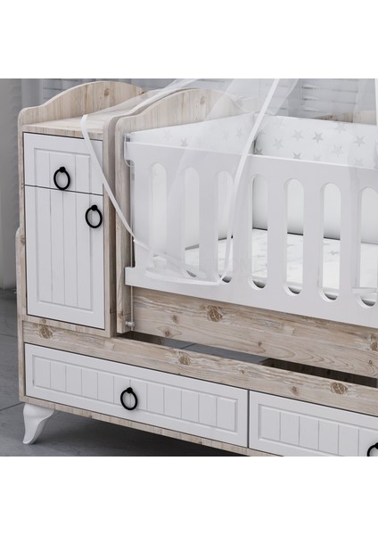 Sude Beyaz Membran Country Asansörlü Beşik - Yatak ve Uyku Seti Kombinli fiyatları