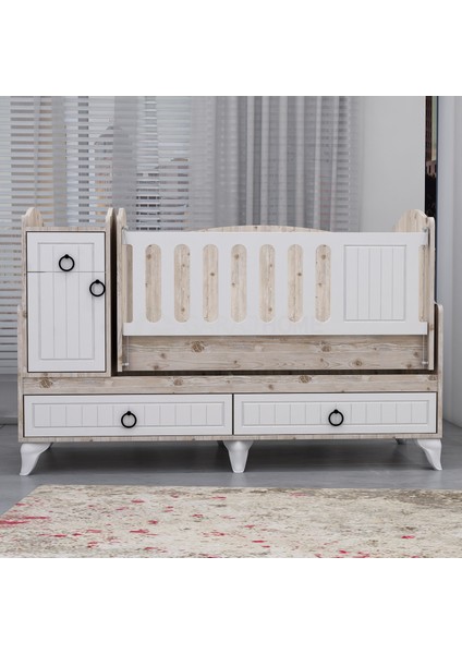 Sude Beyaz Membran Country Asansörlü Beşik - Yatak ve Uyku Seti Kombinli fırsatları