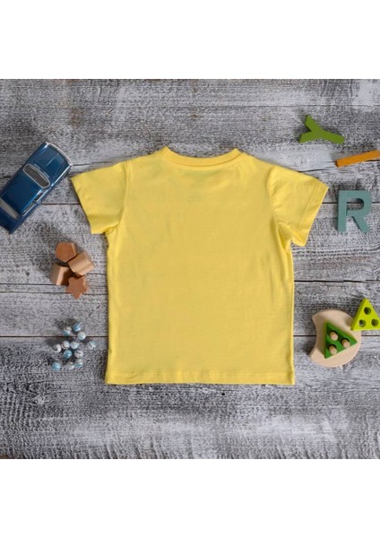 Organik Erkek Çocuk Kısa Kollu T-Shirt - Sarı fırsatları