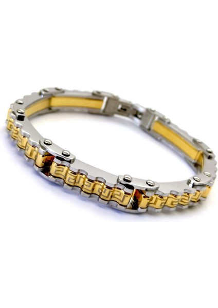 Grek Dalgalı Çelik Sarı Erkek Bileklik Künye Cblaltgrek1 fiyatları