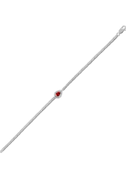 Ela Yakut Taşlı Su Yolu Kadın Gümüş Bileklik fiyatları