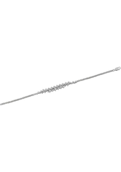 Alisa Zirkon Taşlı Su Yolu Kadın Gümüş Bileklik