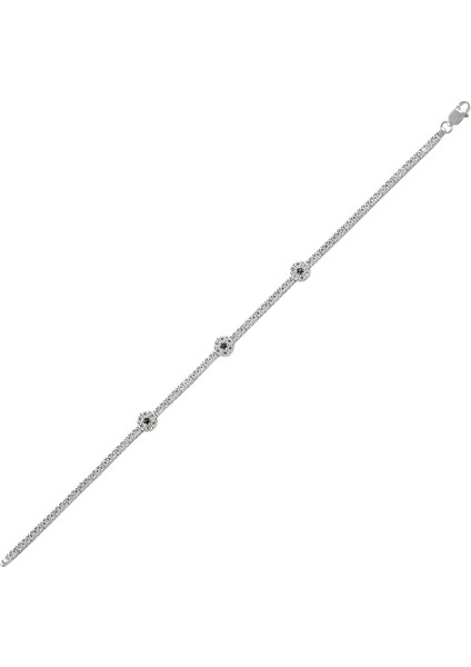 Venüs Zümrüt Taşlı Su Yolu Kadın Gümüş Bileklik fiyatları