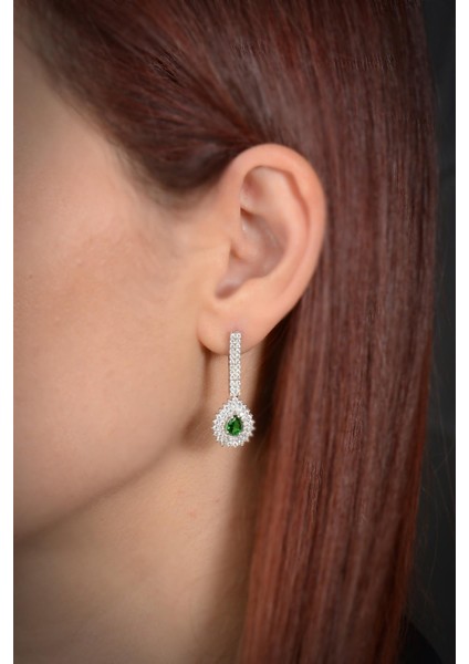 Dionisos Kadın Zümrüt Taşlı Gümüş Su Yolu Set - Kolye, Bileklik, Küpe, Yüzük indirimleri