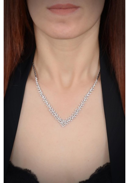 Arın Kadın Zirkon Taşlı Gümüş Su Yolu Set - Kolye, Bileklik, Küpe, Yüzük modelleri