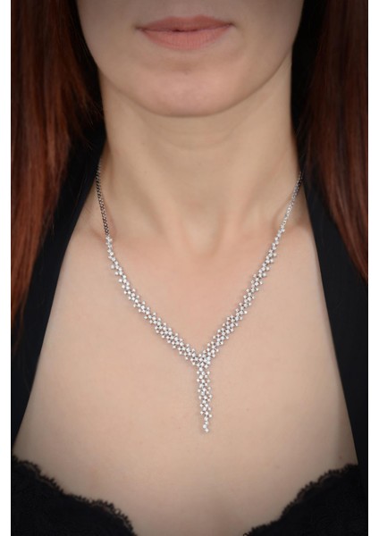 Alisa Kadın Zirkon Taşlı Gümüş Su Yolu Set - Kolye, Bileklik, Küpe, Yüzük modelleri