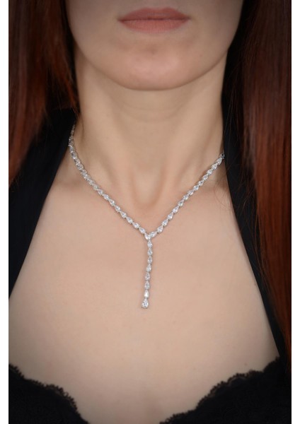 Açela Kadın Zirkon Taşlı Gümüş Su Yolu Set - Kolye, Bileklik, Küpe, Yüzük modelleri