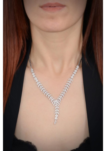 Bengi Kadın Zirkon Taşlı Gümüş Su Yolu Set - Kolye, Bileklik, Küpe, Yüzük modelleri