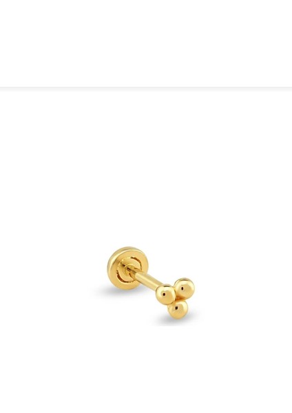MİLET 14 Ayar Altın Tragus Üçtop Küpe