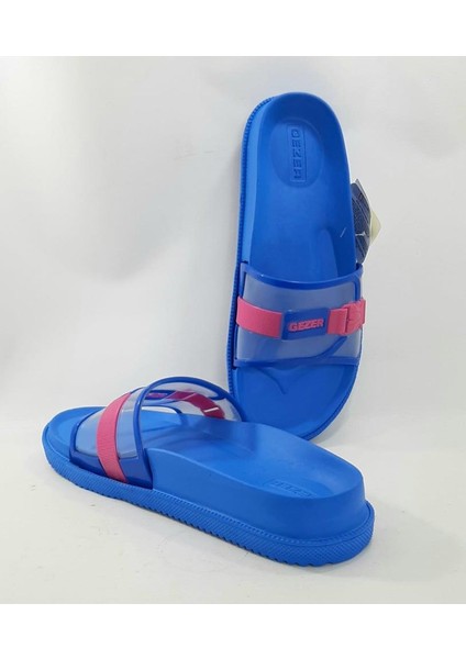 12455 Sax Mavi Ortapedik Dolgulu Bayan Günlük Terlik Şeffaf fırsatları