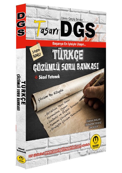 Tasarı Yayınları DGS Türkçe Çözümlü Soru Bankası Sözel Yetenek