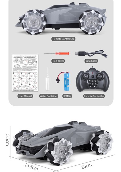 Jjrc Q92 4 Tekerlekli Lateral Dublör Uzaktan Kumanda Araba Gri (Yurt Dışından)