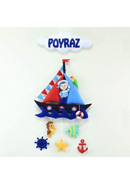 Poyraz Isimli Denizci Bebek Odası Kapı Süsü
